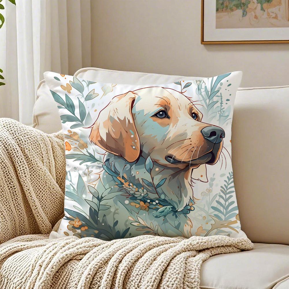 Labrador Retriever Pillow Friendly Dog Plush Cushion Cushion Cover Pillowcase Anti-Dustmite Living Room Sofa Decor Cushion Room