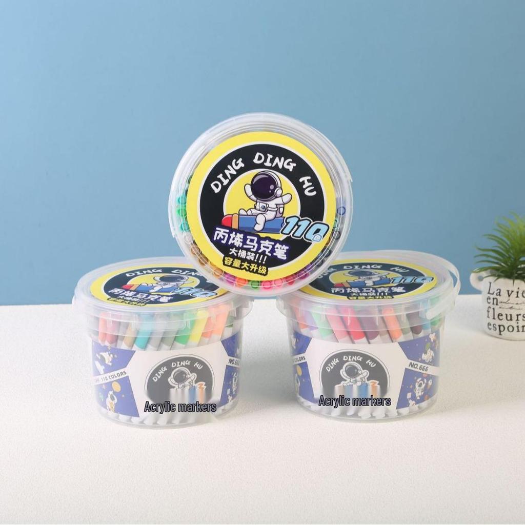 Набор акриловых маркеров Dingdinghu 110 цветов, штабелируемые, для детского рисования на непрозрачной бумаге