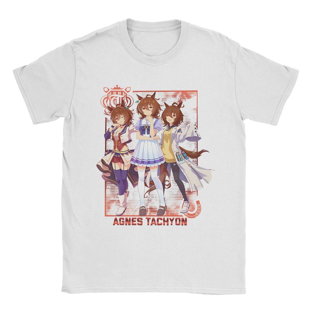 Мужская футболка Uma Musume Mejiro McQueen 100% Хлопок Топы Винтажные С круглым вырезом Короткий рукав
