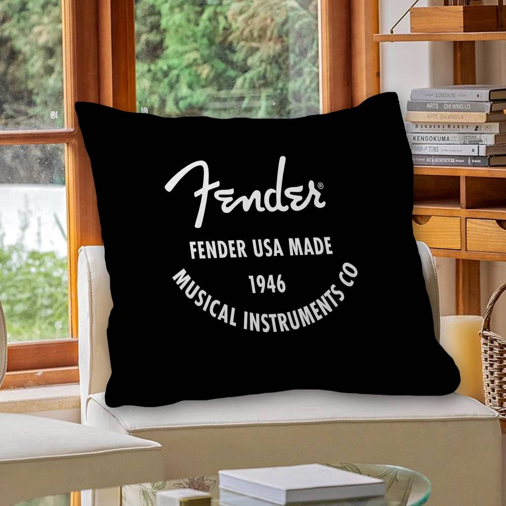 F-Fender Подушка-подушка для офиса гитары Наволочка Чехол для автомобильной подушки 45x45 см Наволочка для поясничной подушки Наволочка для диванной подушки