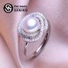 Natural Freshwater Pearl Rings For Women Fashion Female Cubic Zirconia CZ Ring Pearl Jewelry Adjustable Ring
