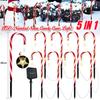5 In 1 Solar Powered Christmas Candy Cane Lights 8 Modes Solar Landscape Lamps Decoration Lawn Light Colored Light
