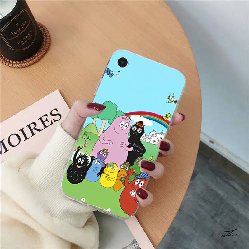 Yinuoda Cartoon Barbapapa Phone Case for iPhone 8 7 6 6S Plus X SE 2020 XR XS 14 11 12 13 Mini Pro Max Mobile Case