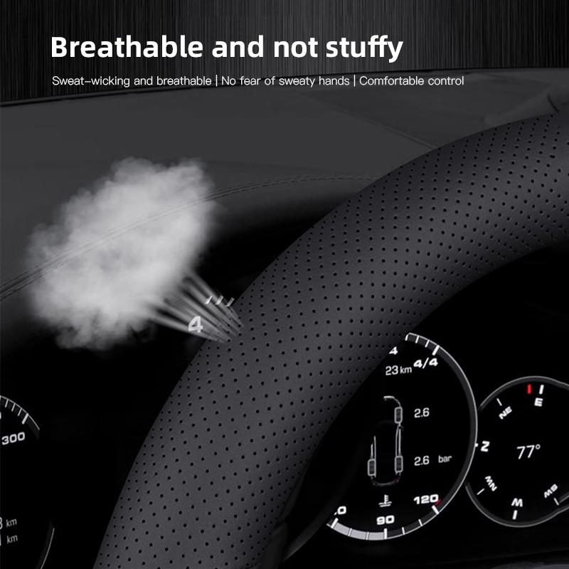 Car Styling Leather Steering Wheel Cover Auto Accessorie For Alfa Romeo 4C 159 166 Spider Giulia Giulietta 156 Mito 147 8C GT