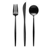 Cutipol MOON MATT Black Dinner Set Dinner Dinner Dinner MO03BLF/MO04BLF/MO05BLF (3-Piece Set Knife, Fork, Spoon)