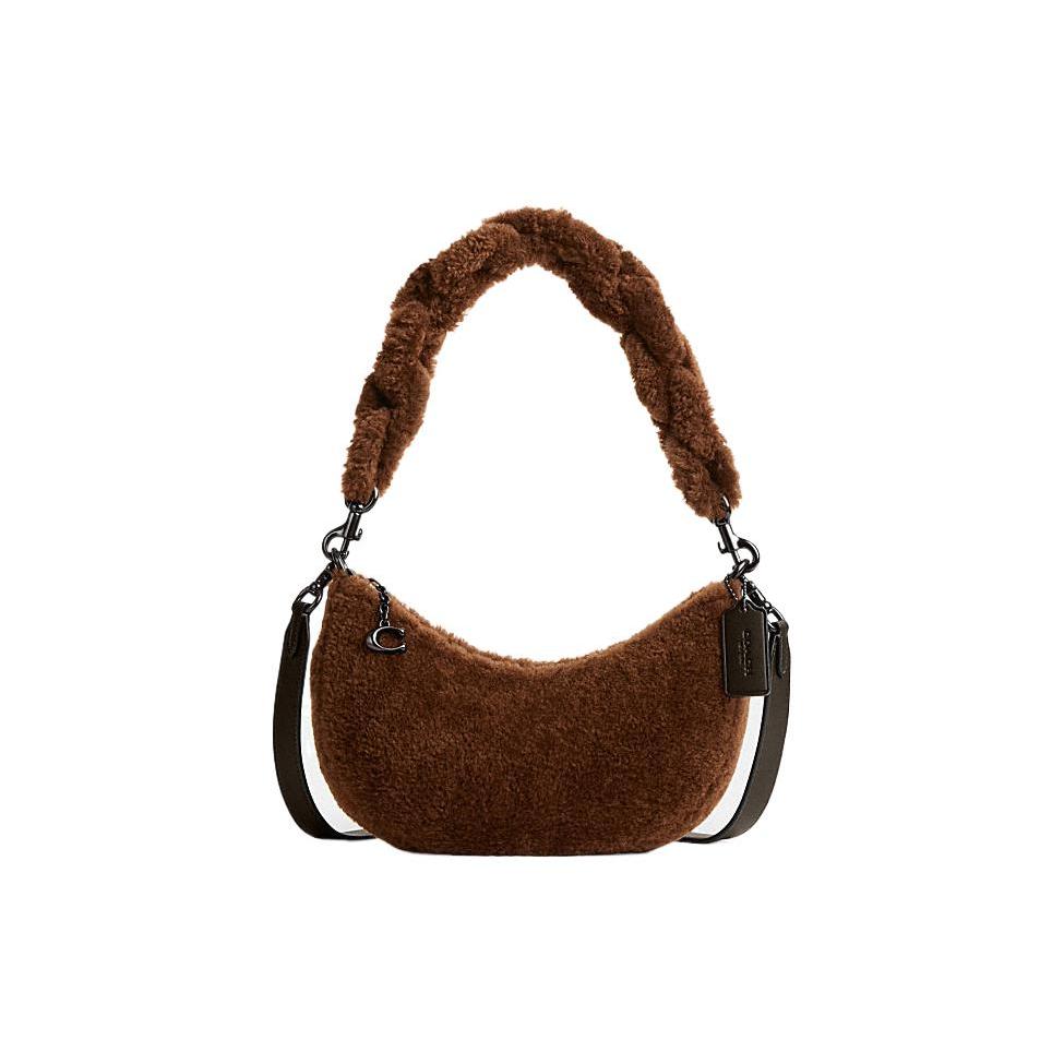 COACH Mira Shearling Dumpling Bag, Portable Crossbody Bag, Shoulder Bag Medium Women's Brown CN316-V5WB1