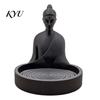 Yoga Room Incense Burner Meditation Buddha Stick Holder, 3D Printed with Ripple Holder Ash Tray, Desktop Ornament for Home Office Stand