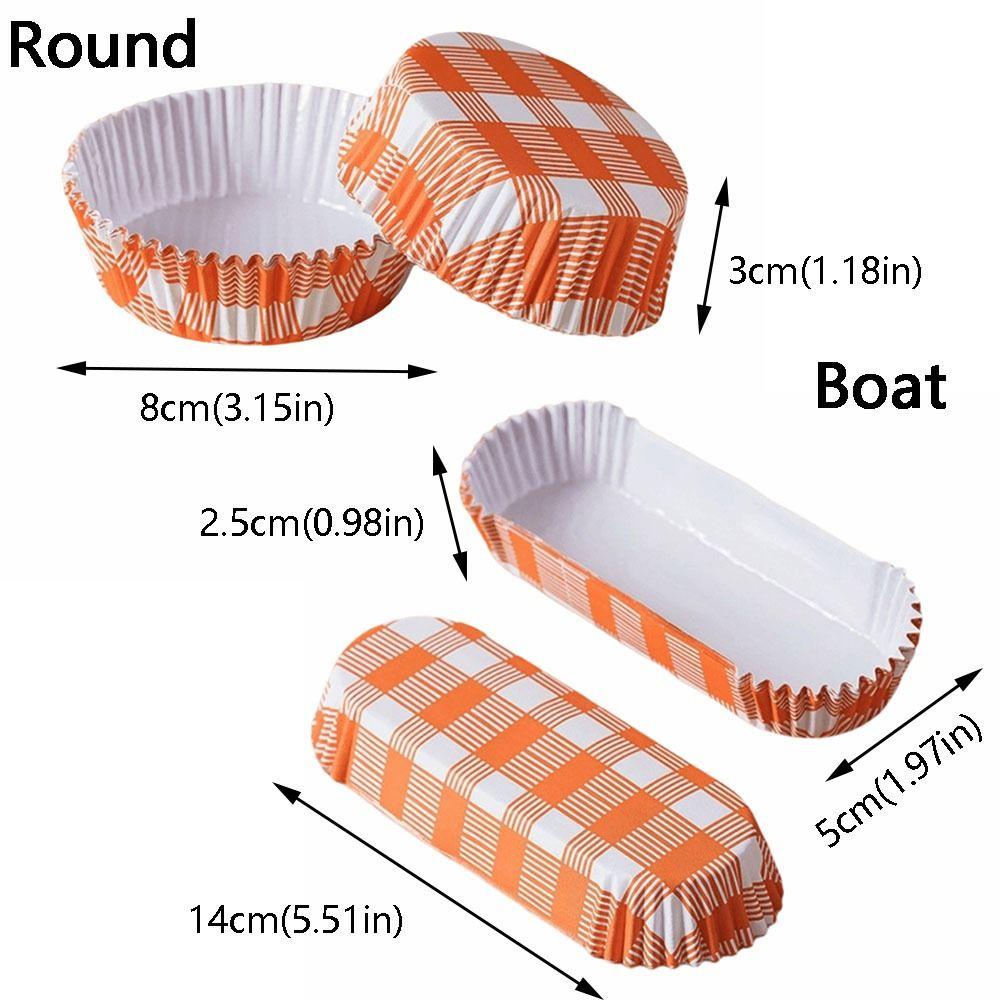 200Pcs Boat Shape Baking Cup Mold Greaseproof Bread Paper Holder Cupcake Liners  Oven Safe