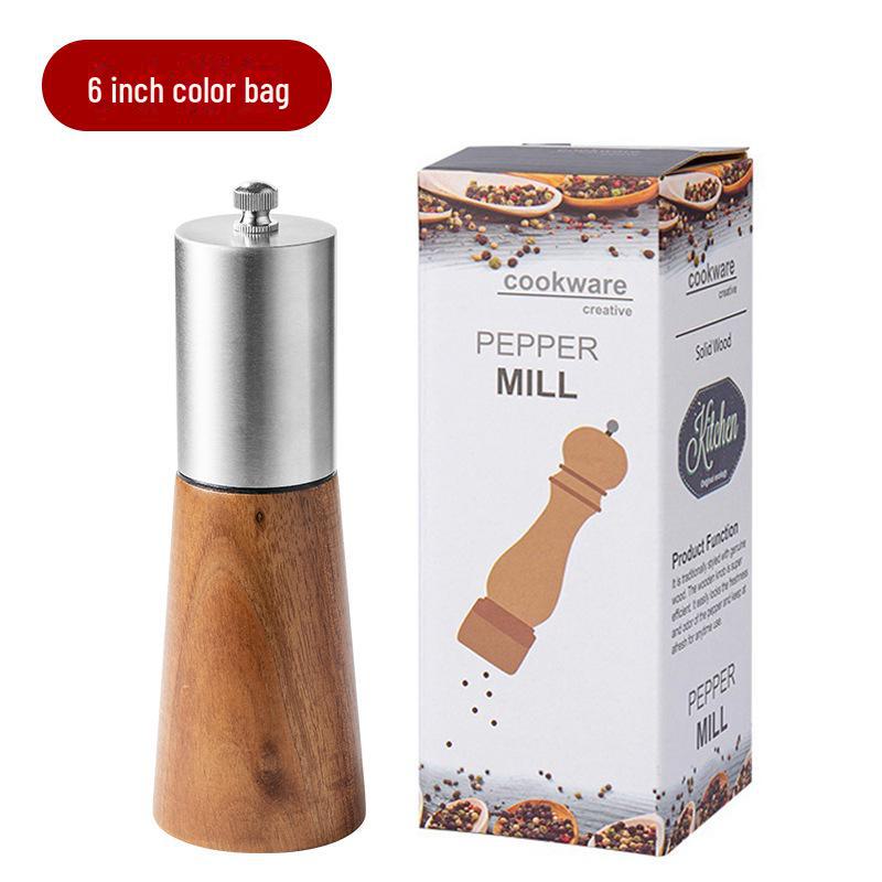 Набор из нержавеющей стали и дерева: перечница и солонка с керамическим сердечником