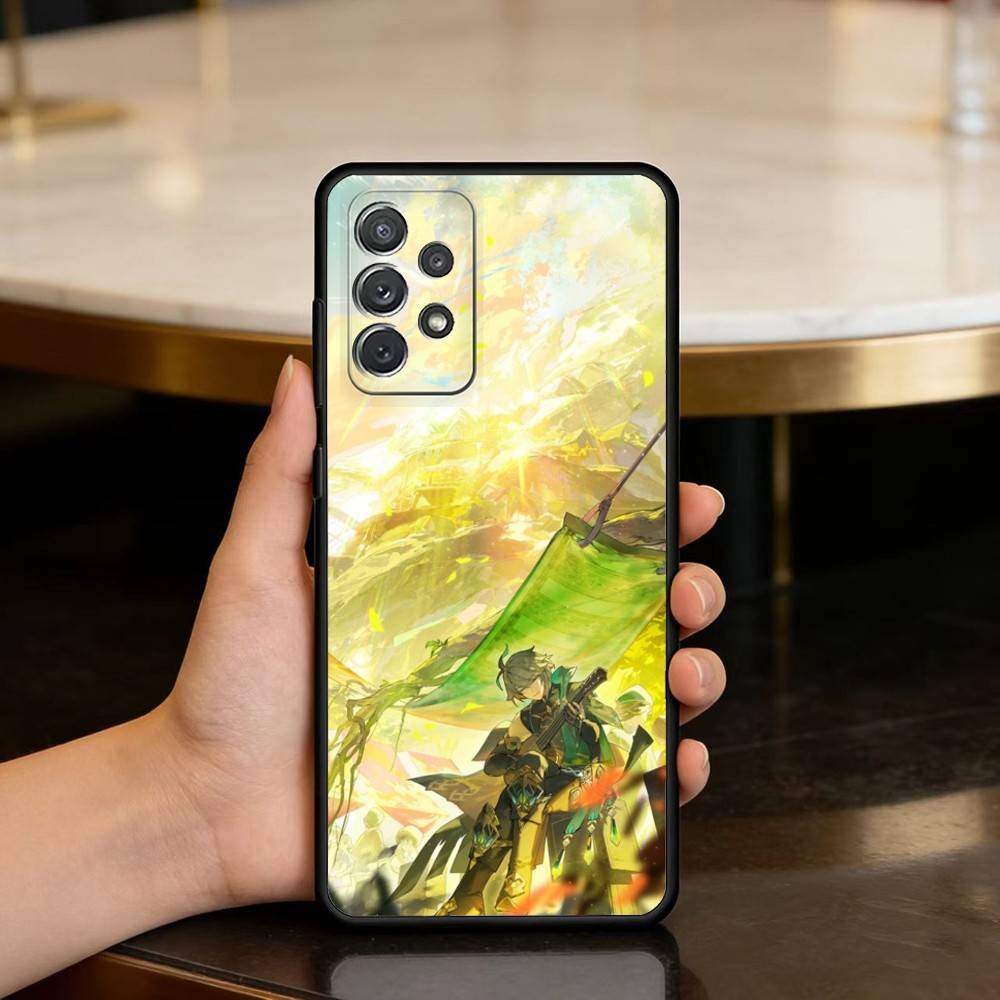 Аль-Хайсам Genshin Impact Мягкий Силиконовый Черный Чехол для Телефона Для Samsung Galaxy A73,A72,A71,A70,A53,A52,A51