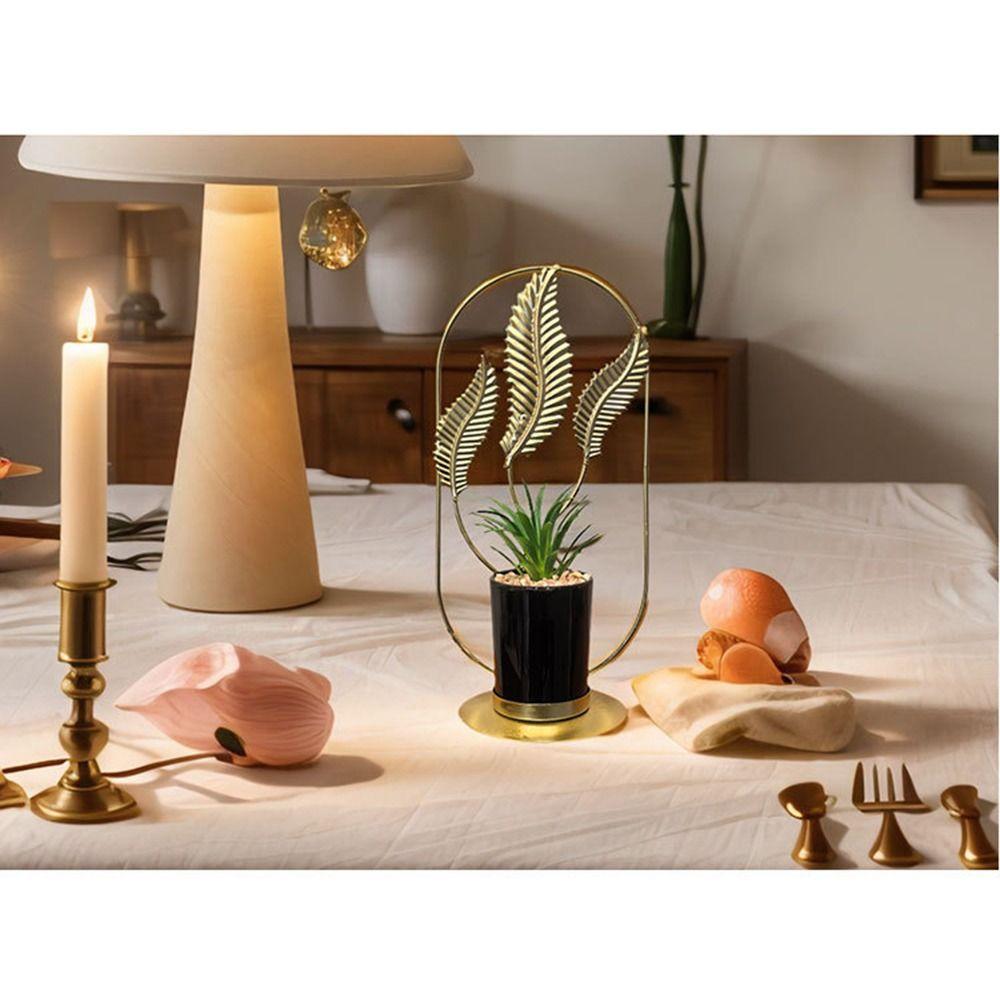 Креативный дизайн Металлические горшечные украшения Стеклянный цветочный горшок Искусственный суккулент Гостиная