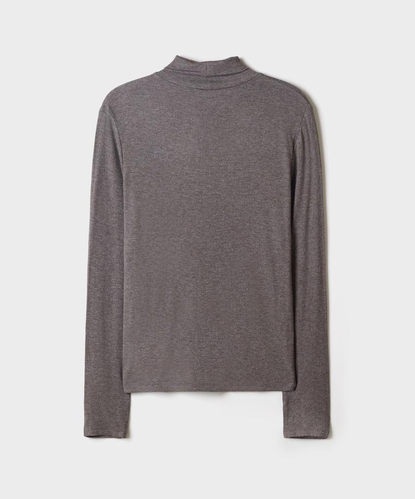 SPAO [Мягкая вискоза] Рубашка с длинным рукавом в рубчик с высоким воротником_Splwg4Tg01