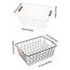 Rectangle Iron Wired Basket White Black Sundries Container  For Bathroom Kitchen