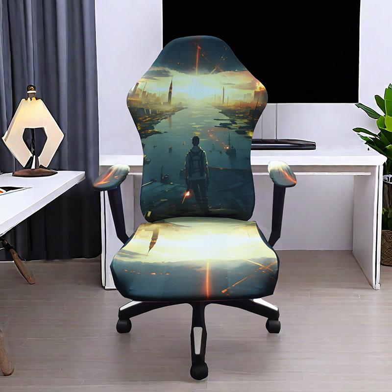Gaming Chair Cover Punk Style Elastic Universal Computer Chair Backrest Cover Swivel Chair Armchair Seat Protector Covers