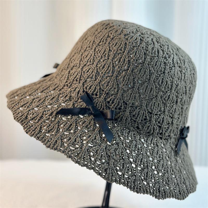 Милая шляпа-ведро Bow Girl для весенних и летних путешествий на море, солнцезащитная шляпа для бассейна