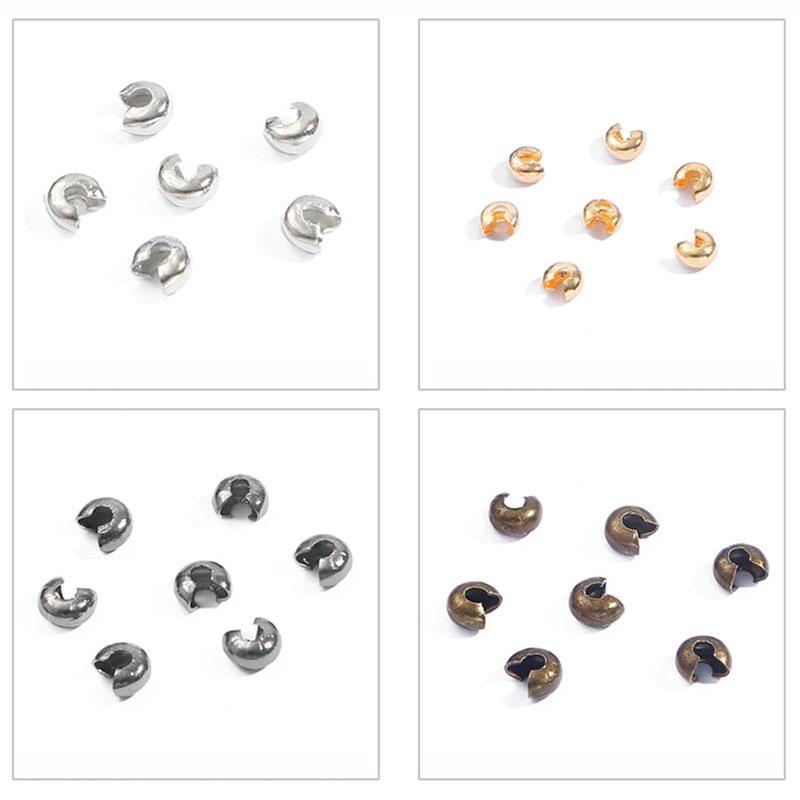 Изысканная пробка для ювелирных аксессуаров своими руками, круглые бусины-разделители, диаметр 3, 4, 5 мм, 100 шт./лот, крышки для концевых бусин с фурнитурой, популярные ручные аксессуары