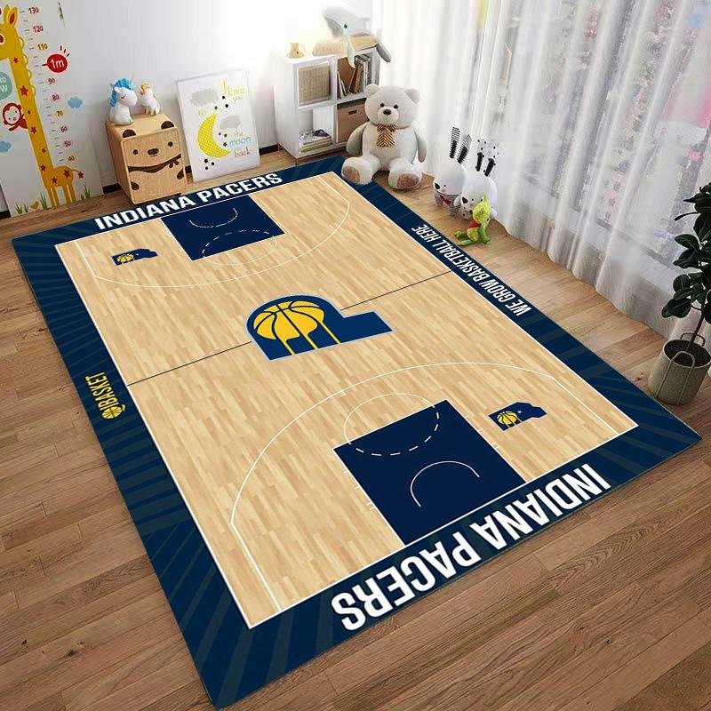 Ковровая дорожка в стиле баскетбольной площадки Indiana Pacers для домашнего декора. Подходит для использования в качестве противоскользящего коврика для гостиной, спальни, диванов
