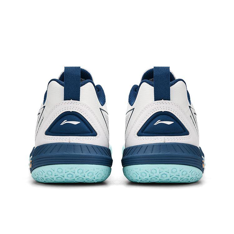 Li Ning Повседневные универсальные нескользящие износостойкие низкие кроссовки для бадминтона унисекс белые джинсово-синие AYZT003-2