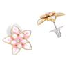 Серьги с белой эмалью в форме цветка