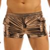 Men's Pants Shiny Metallic Low Rise Elastic Waistban Boxer Shorts Stage Performance Costume