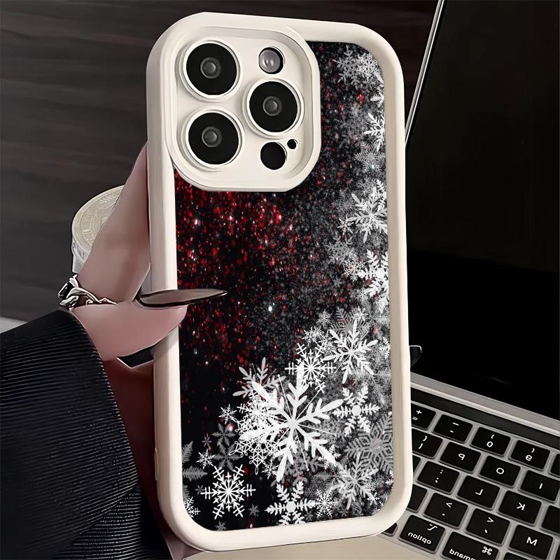 Чехол для телефона iPhone 17 Air 16E 15 16 Pro Max Снежинка Зимний Холодный Чехол 14 Plus 13 12 Mini Мягкий Силиконовый Fundas