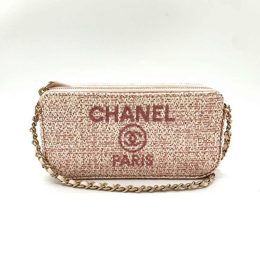 Used CHANEL DeauvilleShoulder Bag canvas Women