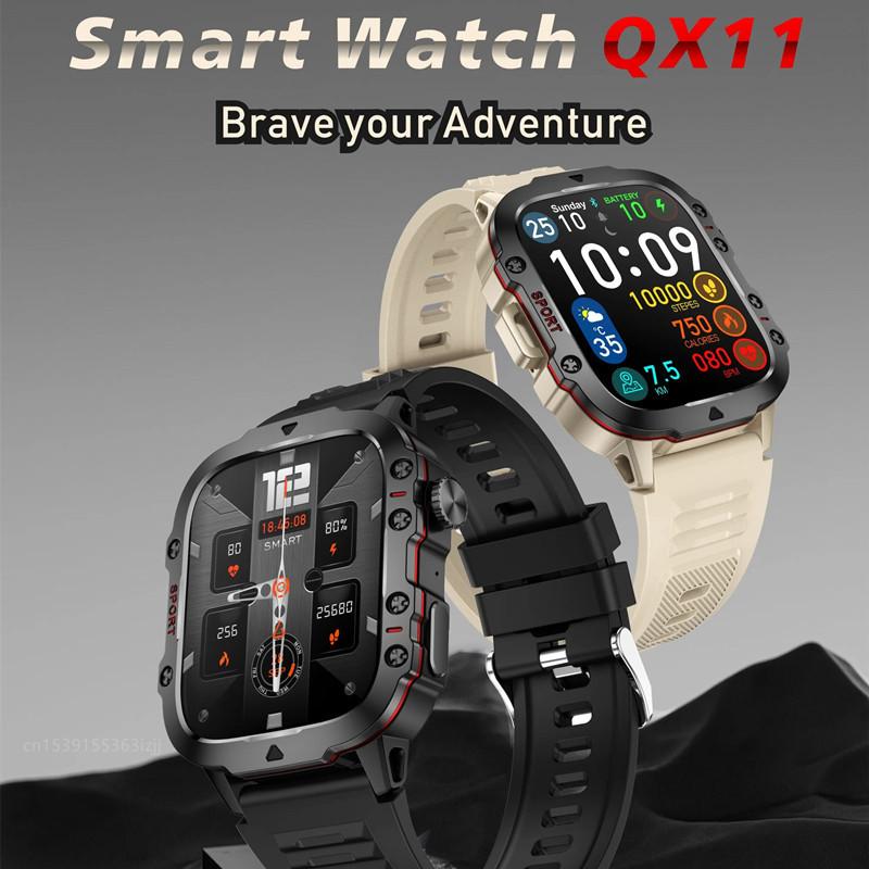 QX11 умные часы 1,96 дюйма большой экран HD Bluetooth вызов SOS голосовой помощник для мужчин и женщин умные часы спортивный фитнес-трекер