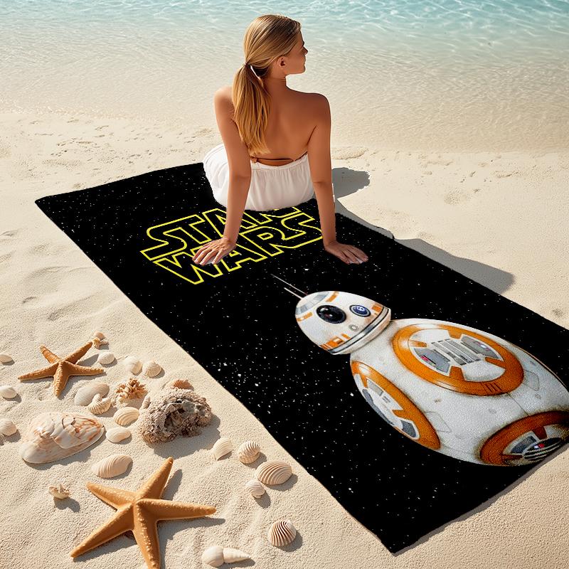 1Pc Baby Yoda Desert Adventure Beach Towel Microfiber Beach Towel Thin Absorbent For Beach Swimming Yoga Bath Sports 0917169