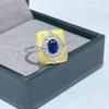 Sace Gems Сапфировые кольца из стерлингового серебра 925 пробы с изменяемым размером 4*6 мм для женщин, ювелирные изделия для помолвки, коктейля и вечеринки