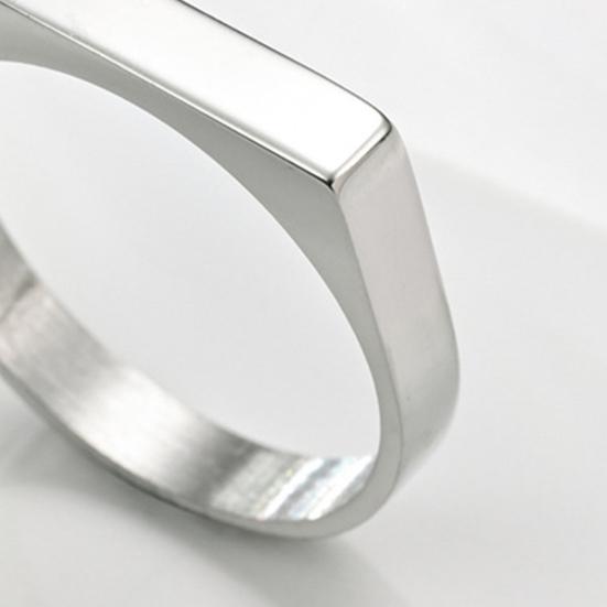Vintage Unisex Ring Pure Color Polished Titanium Steel Flat Surface Simple Style Luster Multi Sizes Anti-Rust Lightweight Finger Jewelry