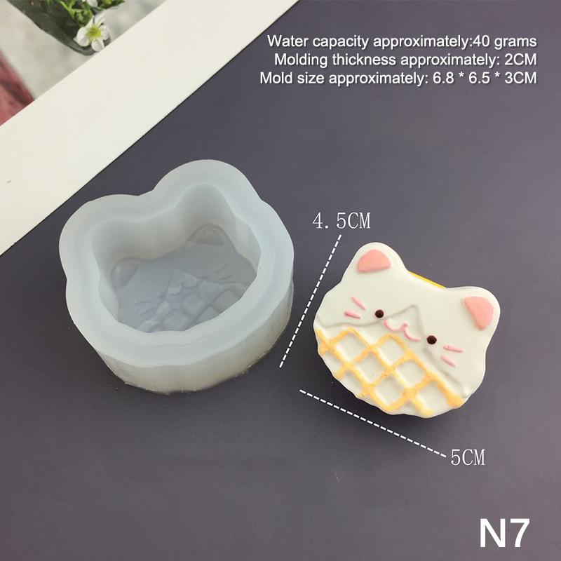 1pc For Baking Egg Bites Muffin Top Pan Chocolate Cake Pie Bakeware Tools Candle Molds Cartoon Animal Bunny Kitten Silicone Mold