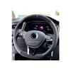 Vw Passat B7-b8 Compatible Leather Steering Wheel Cover Dotted-carbon Blue With Ring