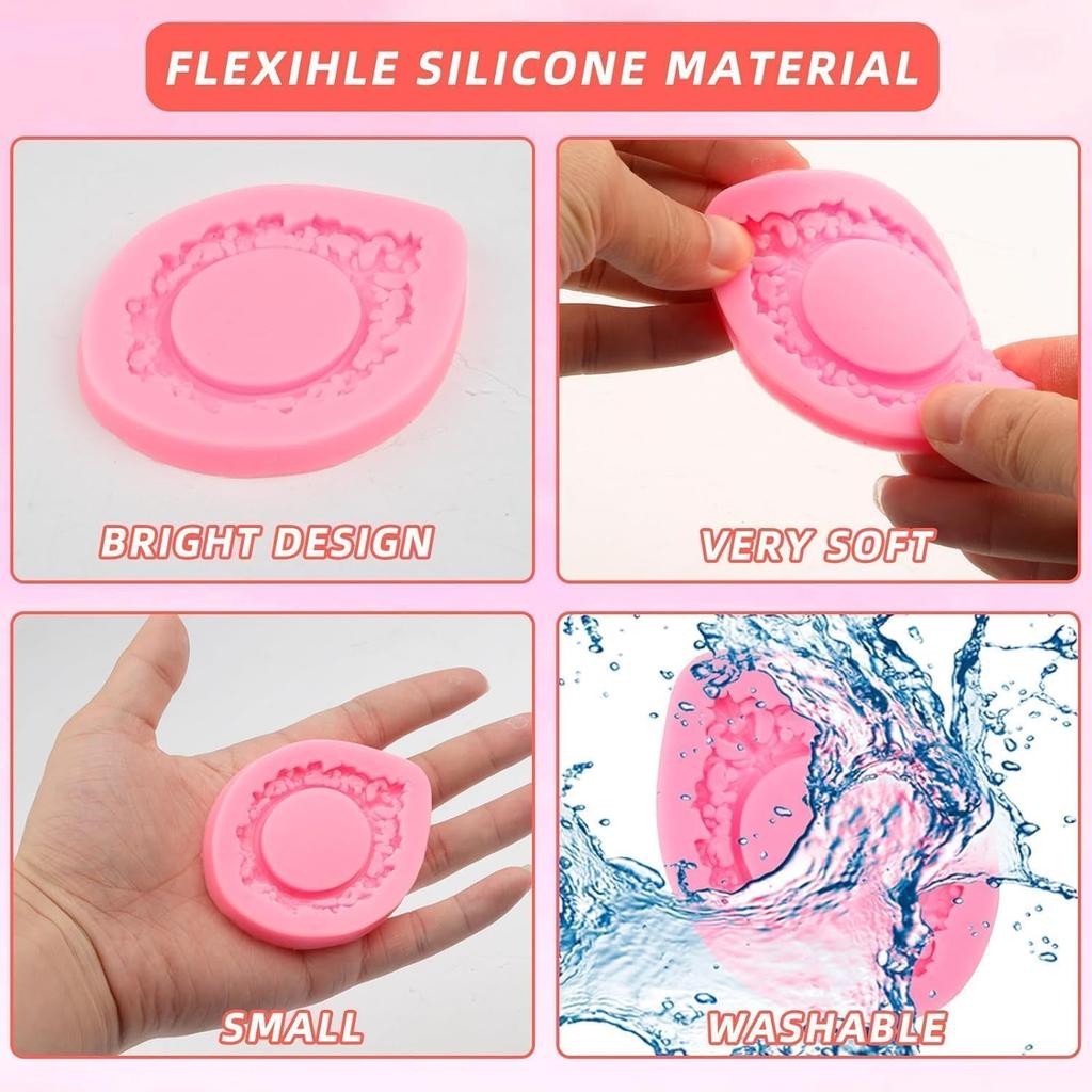 6 PCS Photo Frame Silicone Molds Frame Chocolate Silicone Molds Vintage Style Picture Frame Moulds for Cake Decorating Cupcake Topper Chocolate Candy