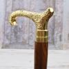 93.98 Cm Walking Stick Wooden and Brass Elegant Goldene Cane Gift for Grandfather Father Wedding Session