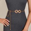 Квадратный двойной круглый металлический пояс-цепочка для украшения талии юбки и платья