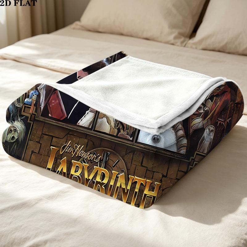 1PC Labyrinth Patterned Flannel Blanket Suitable For All Seasons For Home Decor Warmth And Comfort Gifts Holiday Present