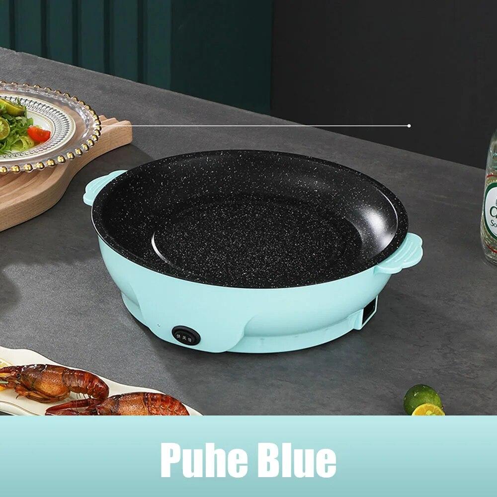 Многофункциональная электрическая сковорода 220 В, нелипкая сковорода для гриля, сковорода для жарки, жаровня, плита, стейк, барбекю, кулинария, кухонный инструмент