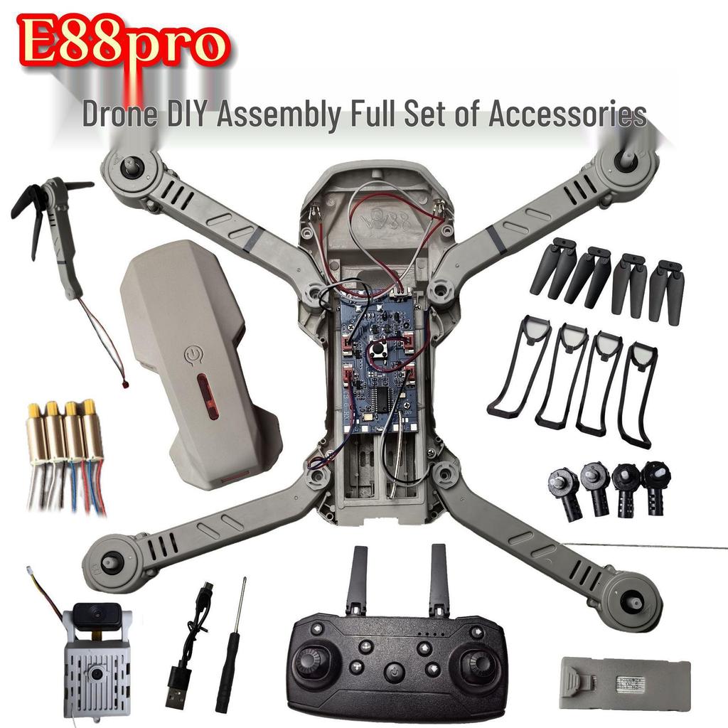 E88PRO HD Foldable Drone with Aerial Photography & Remote Control - Gray Quadcopter DIY Assembly Parts List