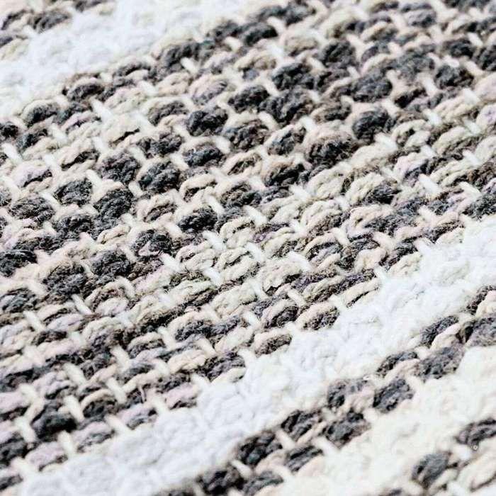 Tapis salon en coton lignes noir-gris-blanc 120x170