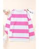 Azura Exchange Pink Striped Side Slit Plus Size Sweatshirt