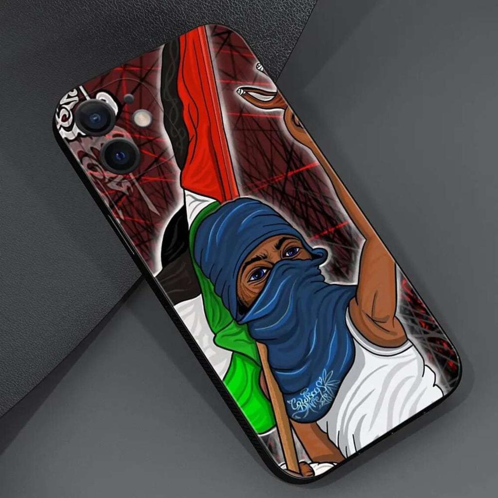 Мягкий ТПУ чехол с картой и флагом Палестины для iPhone XS XR 11 12 13 14 15 16 17 Pro Max