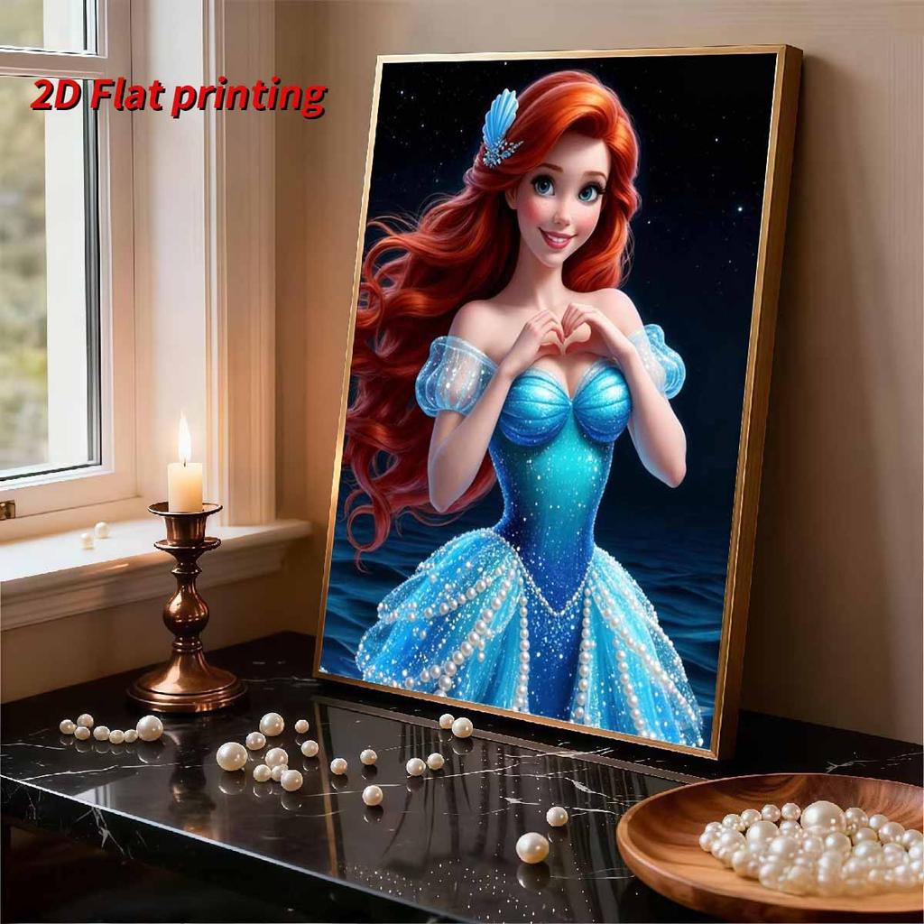 Disney Русалочка DIY Жемчужное Искусство для Ариэль Ручной Работы Подарок Подходит для Украшения Стен Идеально Подходит как для Дома, так и для Офиса