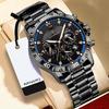 Waterproof Luminous Diamond Inlaid Dial Men's Three Eye Six Needle Chronograph Calendar Watch New Business Fashion Watch