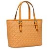 Michael Kors MK Jet Set Travel 27 Классическая сумка на молнии из канвы с монограммой и кожаной отделкой, мини-сумка через плечо, женские сумки, оранжевая 35T9GTVT0B-729