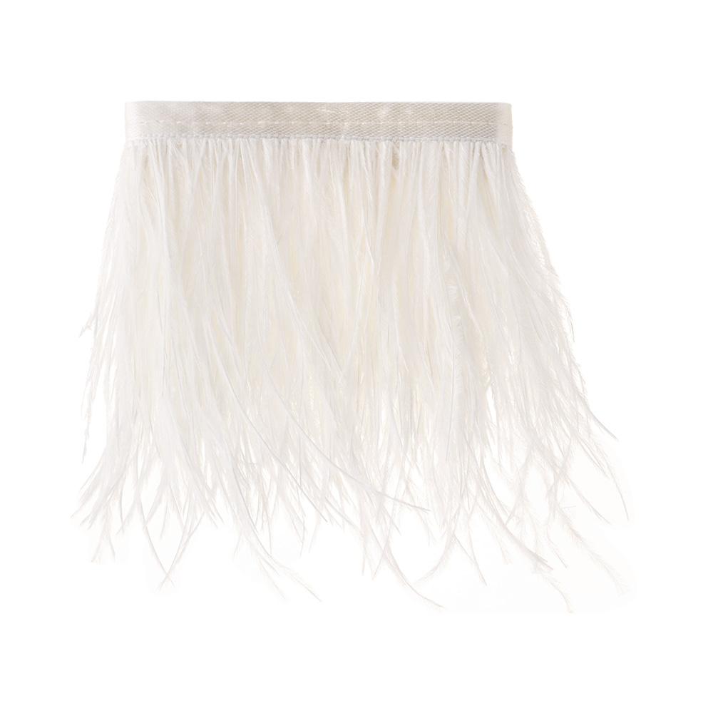 1 метр отделки из страусиных перьев 8-10 см, плюмаж, лента с кромкой для DIY, украшение свадебного платья, аксессуары для рукоделия