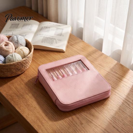 Crochet Tools for Professionals Pink Ergonomic Hooks Set, Needles Kit with Soft Grip Handles, Includes Scissors & Storage Case, Set Beginners Comfort