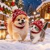 Мягкая вязаная шапка для щенка Осень Зима Кошачья шерстяная шапка Pet Кнопка Вязаный шарф-шапка Праздник Весны