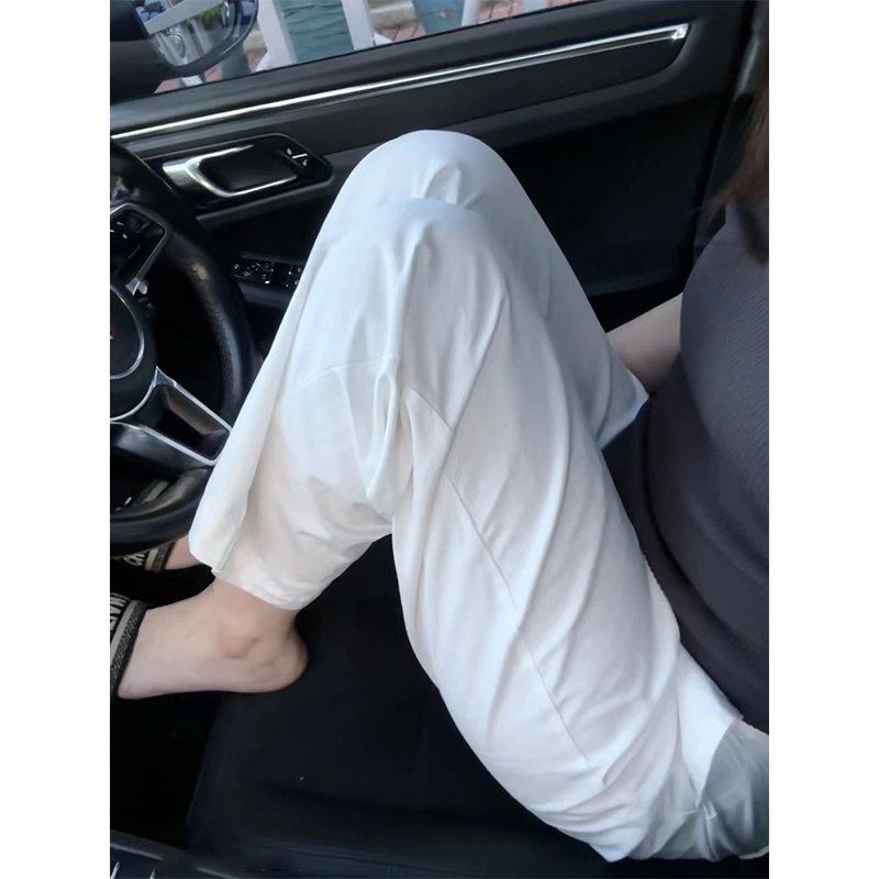European Station White Pants Women 2025 Summer New Arrival Niche Style Chic Casual Straight Pants Temperament Youthful-Looking Pants