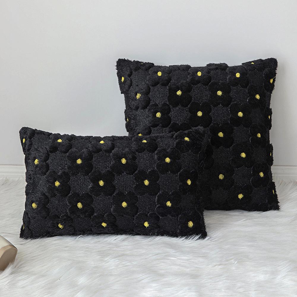 Daisy Embroidery Floral Throw Pillow Covers Spring Summer Decorative Pillowcase Square Cushion Cover for Couch Sofa Bed Living Room Bedroom Decor