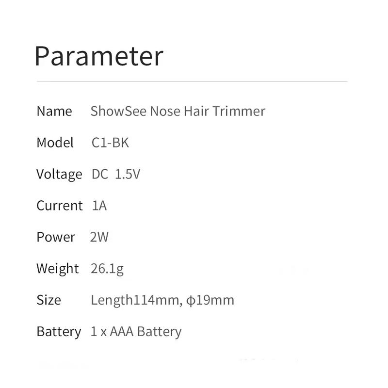 Xiaomi Электрический триммер для волос в носу ShowSee C1-BK Портативный Съемный Моющийся Двусторонняя вращающаяся на 360° режущая головка Моющаяся